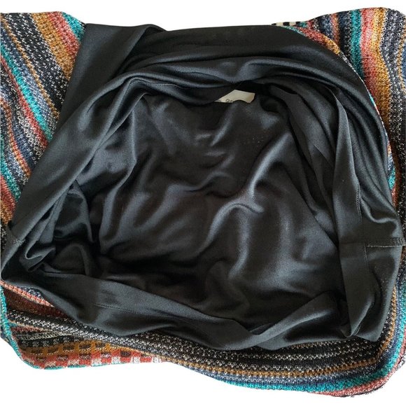 Vintage 80s Missoni Orange Label Knit Stripe Chevron Wrap Skirt sz 40 Small - Picture 10 of 12